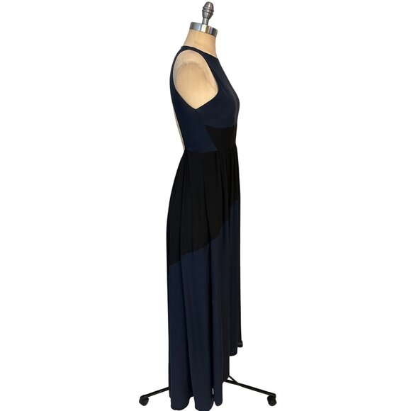 Tibi Navy & Black Open Back Maxi Dress Size 8 Fits size 6 - Picture 3 of 6